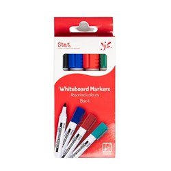 STAT WHITEBOARD MARKER BULLET 2.0MM ASSORTED WALLET OF 4