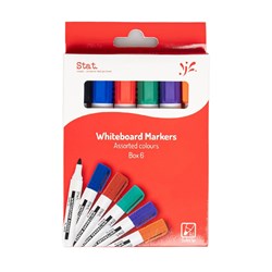 STAT WHITEBOARD MARKER BULLET 2.0MM ASSORTED WALLET OF 6