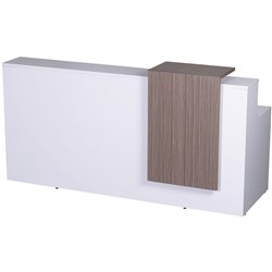 RAPIDLINE URBAN RECEPTION COUNTER 2200W X 800D X 1150MMH WHITE WITH DRIFTWOOD PANEL