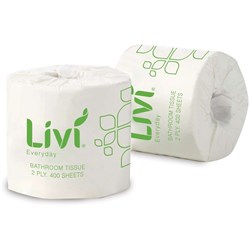 Livi Everyday Toilet Paper Rolls 2 Ply 400 Sheets Box Of 48