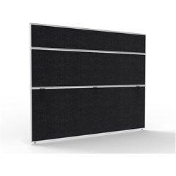 RAPIDLINE SHUSH30+ SCREEN 1800W X 30D X 1500MMH WHITE FRAME BLACK PINNABLE FABRIC