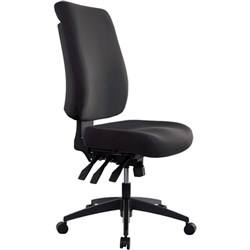 BURO TIDAL HIGH BACK OFFICE CHAIR NO ARMS BLACK FABRIC SEAT AND BACK