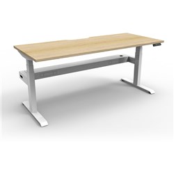 RAPIDLINE BOOST+ SINGLE SIDED WORKSTATION + CABLE TRAY 1200W X 750D X 620-1270MMH OAK/WHITE