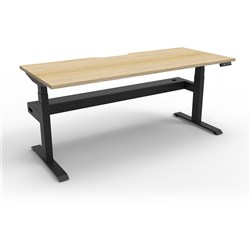 RAPIDLINE BOOST+ SINGLE SIDED WORKSTATION + CABLE TRAY 1500W X 750D X 620-1270MMH OAK/BLACK