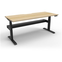 RAPIDLINE BOOST+ SINGLE SIDED WORKSTATION + CABLE TRAY 1800W X 750D X 620-1270MMH OAK/BLACK