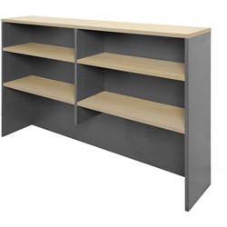 RAPIDLINE RAPID WORKER OVERHEAD HUTCH 1200W X 315D X 1070MMH OAK AND IRONSTONE