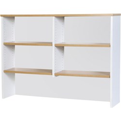 LOGAN DESK HUTCH 1500W X 315D X 1075MMH WHITE AND OAK
