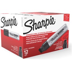 SHARPIE MAGNUM PERMANENT MARKER CHISEL 15.0MM BLACK BOX OF 12