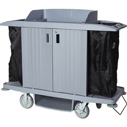 Compass Hard Front Housekeeping Trolley Grey