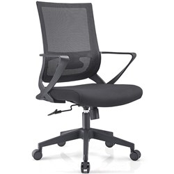 SYLEX CLINTON MID BACK OFFICE CHAIR WITH ARMS MESH BACK BLACK