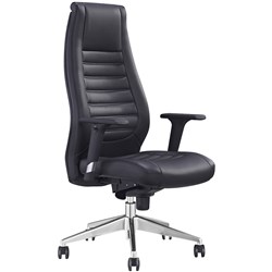 BOSTON HIGH BACK EXECUTIVE CHAIR WITH ARMS BLACK PU