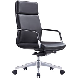 SELECT HIGH BACK EXECUTIVE CHAIR WITH ARMS BLACK LEATHER