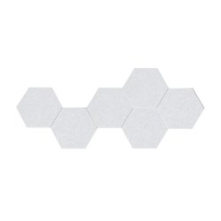 Visionchart SANA Easy Stick Acoustic Hexagon Wall Tile 300 x 260mm Frost Pack Of 6