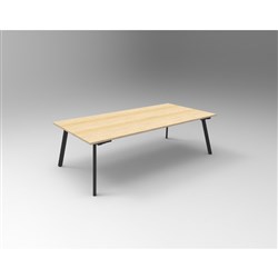 RAPIDLINE ETERNITY MEETING TABLE 2100W X 750D X 730MMH OAK TOP BLACK BASE