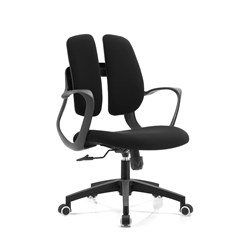 SYLEX SPLITZ ERGONOMIC CHAIR WITH ARMS BLACK FABRIC SEAT AND BACK