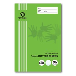 Olympic D149i Exercise Book A4 96 Page 14mm Dotted Thirds With Red Margin
