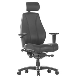 RAPTOR HEAVY DUTY EXECUTIVE CHAIR HIGH BACK WITH ARMS BLACK LEATHER