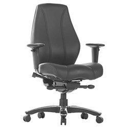 RAPTOR HEAVY DUTY EXECUTIVE CHAIR LOW BACK WITH ARMS BLACK LEATHER