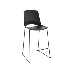 OLG VISTA RISE BARSTOOL WITH BLACK STEEL FRAME AND BLACK POLYPROPYLENE SEAT AND BACK