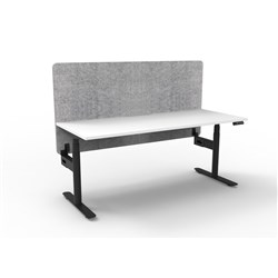 Rapidline Halo+ Single Sided Workstation + Grey Eco Screen 1200Wx750Dx620-1270mmH Wht/Blk