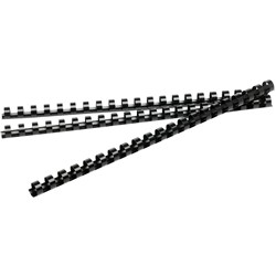 REXEL PLASTIC BINDING COMB 12.5MM 21 LOOP 90 SHEETS CAPACITY BLACK PACK OF 100