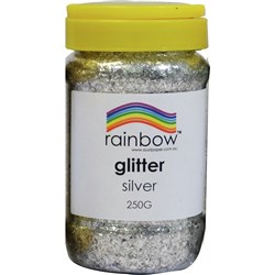 Rainbow Glitter Jar Silver 250G