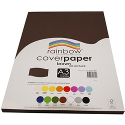 Rainbow Cover Paper A3 125gsm Brown 100 Sheets