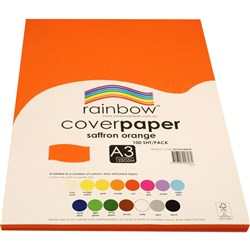 Rainbow Cover Paper A3 125gsm Saffron Orange 100 Sheets