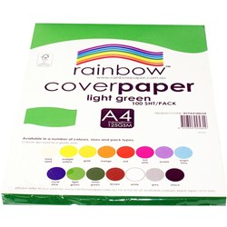 Rainbow Cover Paper A4 125gsm Light Green 100 Sheets