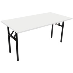 RAPIDLINE STEEL FRAME FOLDING TABLE 1800W X 900D X 730MMH WHITE TOP BLACK FRAME