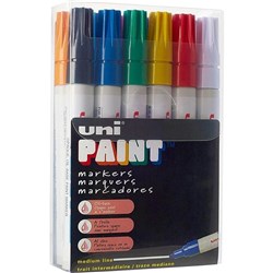 UNI PX20 PAINT MARKER BULLET 2.8MM ASSORTED COLOURS PACK OF 12