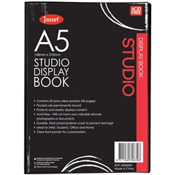 JASART STUDIO DISPLAY BOOK A5 20 POCKETS BLACK