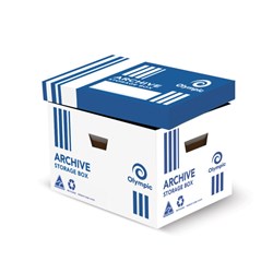 OLYMPIC ARCHIVE STORAGE BOX 388W X 335D X 265MMH WHITE AND BLUE