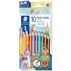 Staedtler Noris Triangular Coloured Pencils Jumbo Assorted Pack of 10