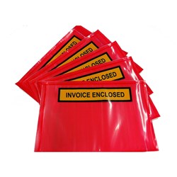 STYLUS PACKAGING ENVELOPES 7022 115 X 165MM INVOICE ENCLOSED RED BOX OF 1000