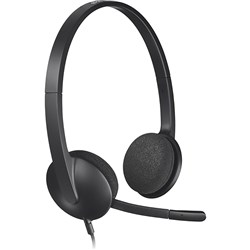 LOGITECH H340 USB COMPUTER HEADSET WITH NOISE CANCELLING MIC BLACK