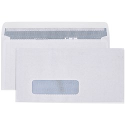 CUMBERLAND WINDOW FACE ENVELOPE DL STRIP SEAL LASER SECRETIVE WHITE BOX OF 500