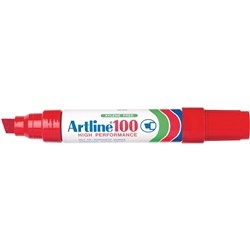 Artline 100 Jumbo Permanent Marker Chisel 12mm Red