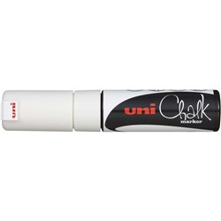 UNI LIQUID CHALK MARKER 8.0MM CHISEL TIP WHITE
