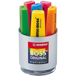 Stabilo Boss Original Highlighters Chisel 2-5mm Assorted Colours Cup Of 6