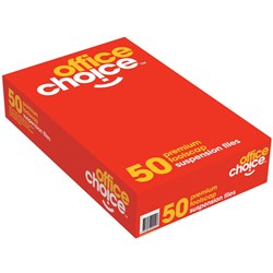 OFFICE CHOICE SUSPENSION FILES FOOLSCAP 100% RECYCLED WITH TABS & INSERTS BOX OF 50