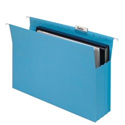 MARBIG EXPANDING SUSPENSION FILES WITH TABS & INSERTS BLUE PACK OF 20