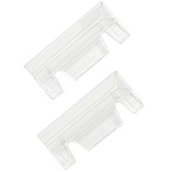 CRYSTALFILE TWINLOCK INDICATOR TABS SQUARE EDGE CLEAR PACK OF 50