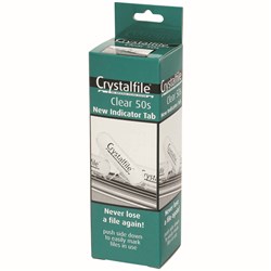 CRYSTALFILE INDICATOR TABS ROUNDED EDGE CLEAR PACK OF 50