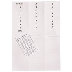 CRYSTALFILE INDICATOR TABS INSERTS A-Z WHITE PACK OF 60