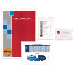 MARBIG CARD HOLDERS TOP OPENING A5 213 X 148MM CLEAR PACK OF 10