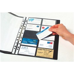 MARBIG BUSINESS CARD POCKETS A4 REFILLS 20 CARDS PER PAGE CLEAR PACK OF 10