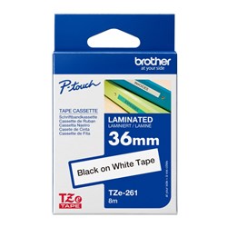 Brother TZE-261 P-Touch Tape 36mmx8m Black on White