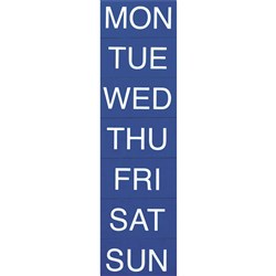 QUARTET MAGNETIC DAYS 50 X 25MM BLUE SET OF 7