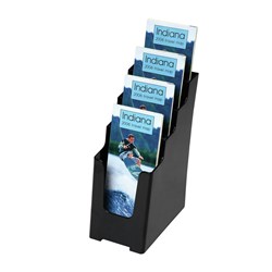 Deflecto Brochure Holder DL Sustainable Office 4 Tier 60% Recycled Black